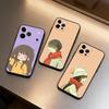 Милый мультяшный парный чехол из мягкого силикона, черный, для iPhone 17, 16, 15, 14, 13, 12, 11 Plus, Pro Max, XS