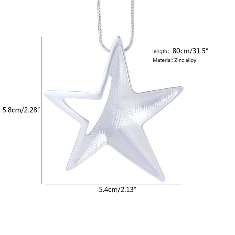 Y2K Пустотелая подвеска в виде пятиконечной звезды для женщин Egirl Корейская мода Панк Свитер Цепочка на шею Тренд Ювелирные изделия