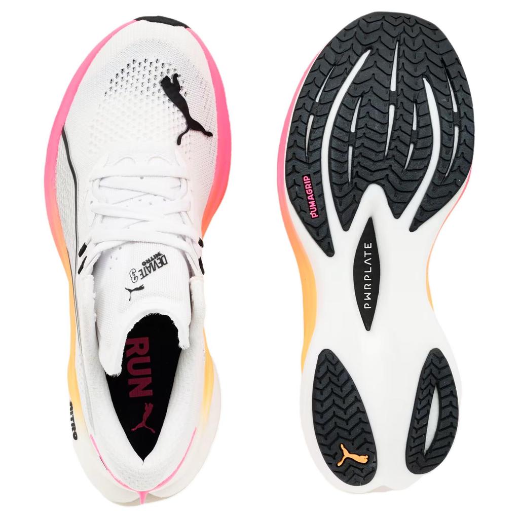 Puma Deviate Nitro 3 Удобные Прочные Дышащие Низкие Беговые Кроссовки Женские Беговые Кроссовки Белые 378450-04
