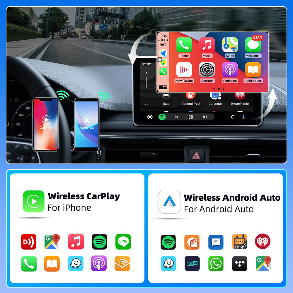 Universal Mini Box Wired To Wireless Carplay Android Auto 2in1 Mini Adapter Dongle Auto Connect Plug&Play Bluetooth WiF