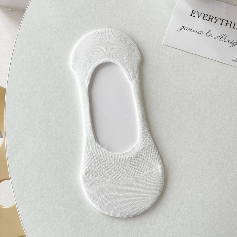 Женские летние тонкие однотонные сетчатые силиконовые нескользящие носки-подследники с невидимым бесшовным задником