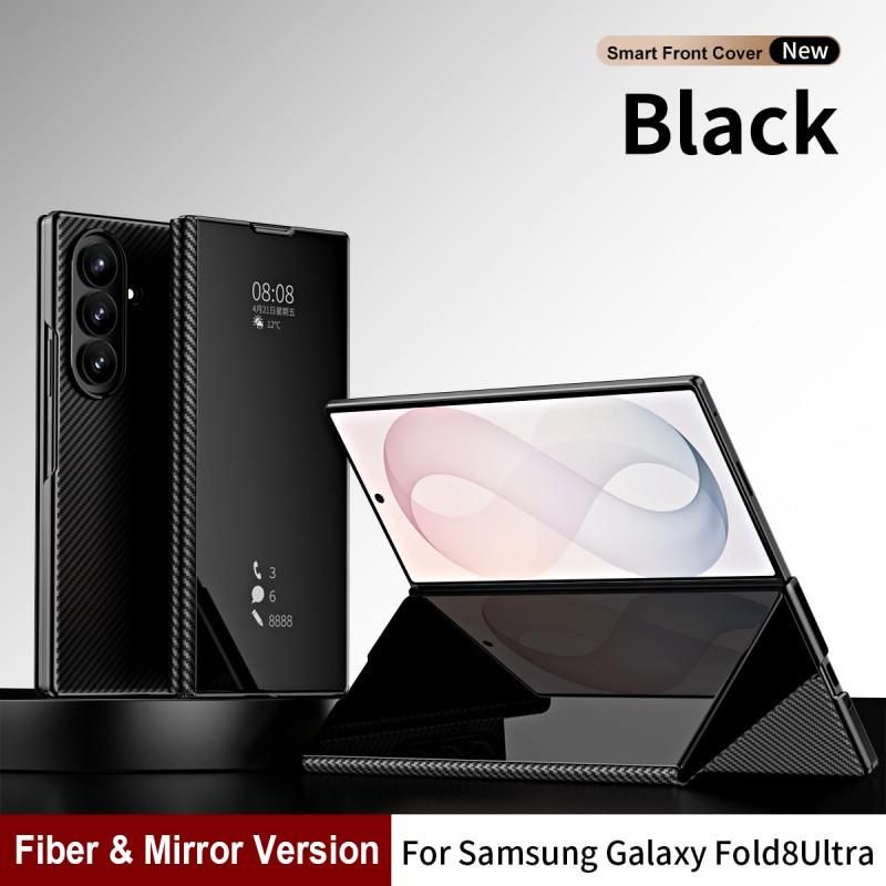 Fold 8 Ultra Case With Smart Mirror Screen Cover Flip Leather Shell Shockproof Magnetic PC Back Galaxy Z