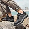 Autumn Men Outdoor Mountaineering Anti Slip Fashion Hiking Platform Wear-resistant Leather Casual Work Shoes Zapatillas Hombre