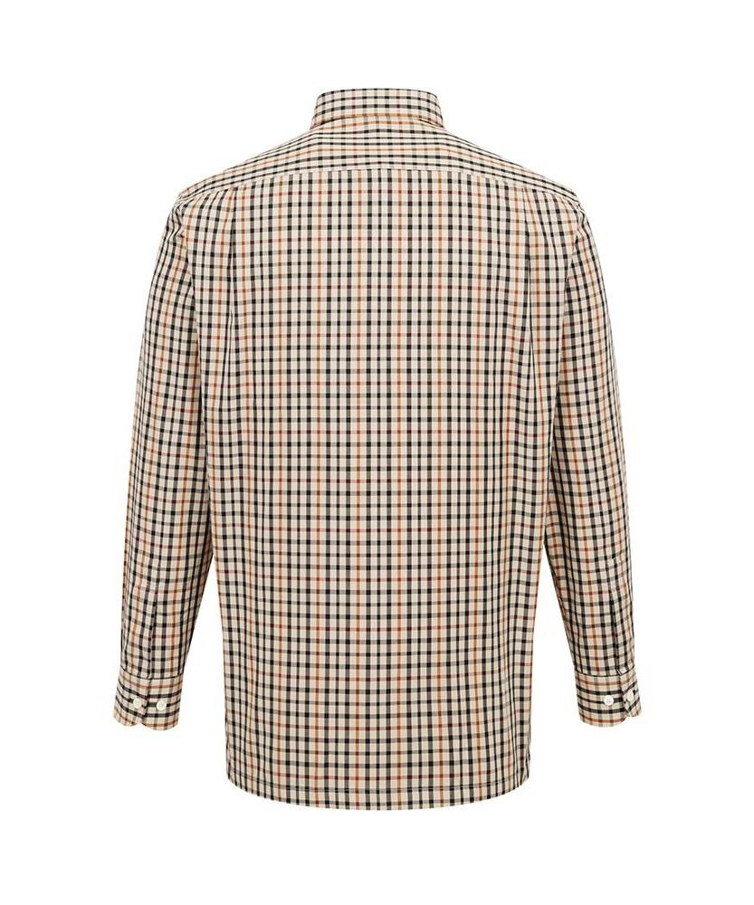 DAKS SHIRTS 100% Cotton Small Check Shirt Regular Fit Beige_Dma1Shcl140I1
