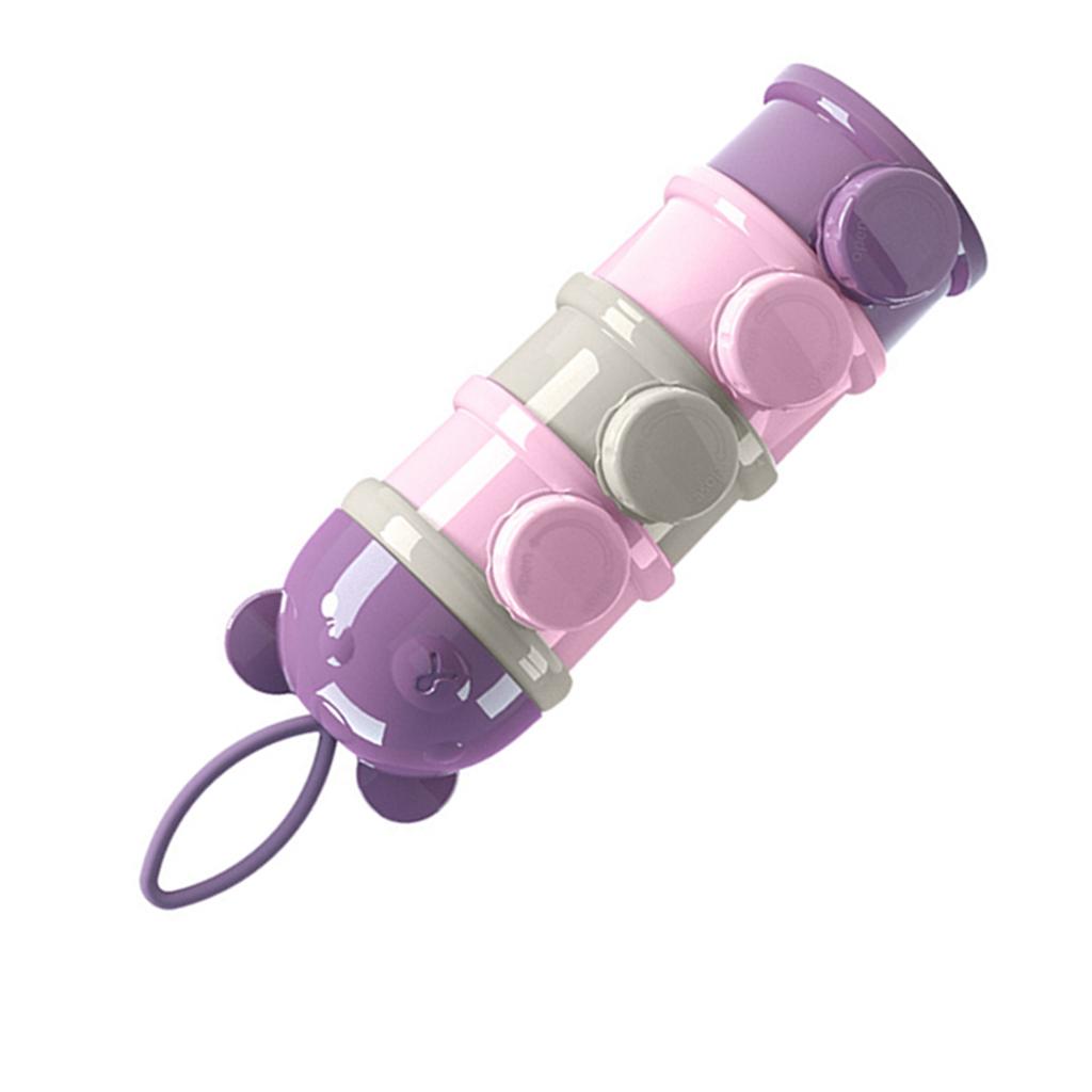 Baby Formula Dispenser 4 Layers Stackable Large Capacity Portable Milk Powder Dispenser Container