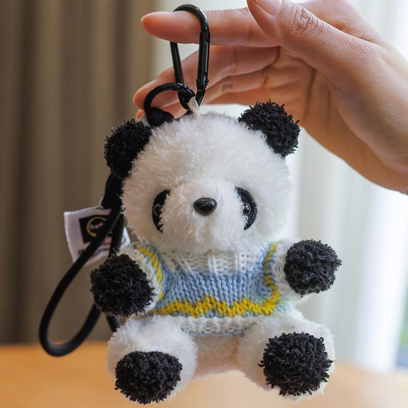 Colorful Panda Plush Keychain With Pp Cotton Filling For Girls And Kids