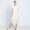 Ozoc Ruffle Sleeve Short Sleeve Long Dress