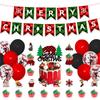 Christmas Decoration Snowflake Elk Plaid Letter Flag Spiral Balloon Set Customization