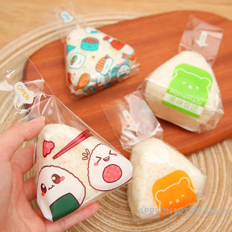 Упаковочная бумага для треугольных роллов с рисом и овощами, Одноразовый пакет для суши, Аксессуар для бенто для онигири и суши