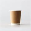 [Plastic Cups/Paper Cups] Takeout Disposable Cups, 80mm Diameter, 8oz, Double-Layered Insulated Kraft Cups with Opening Lids (Pack of 100)