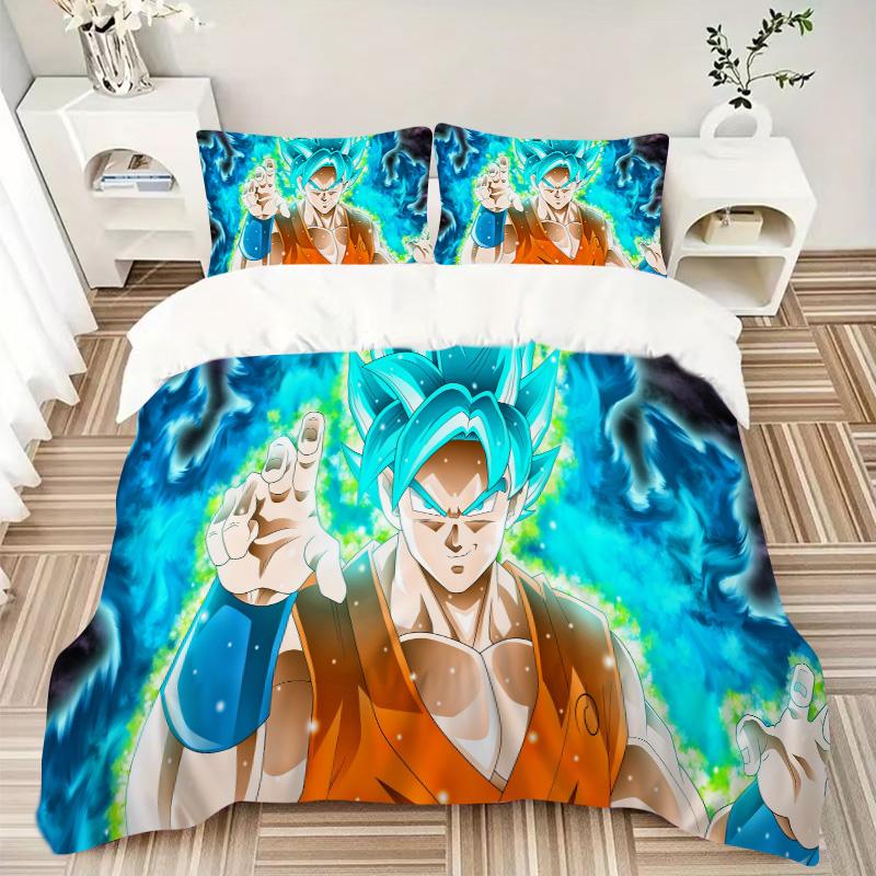 Super Saiyan Blue Power Print 3Pcs Bedding Setduvet Cover With 2 Bedropillowcase Home Birthday Gift