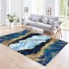 Синий коврик с мраморным принтом - моющийся ковер, современный ковер для гостиной или спальни