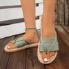 Модная верхняя одежда Легкие тапочки Повседневные сандалии Тапочки Шлепанцы Женские Летние Перекрестные Модные Туфли из пеньковой веревки
