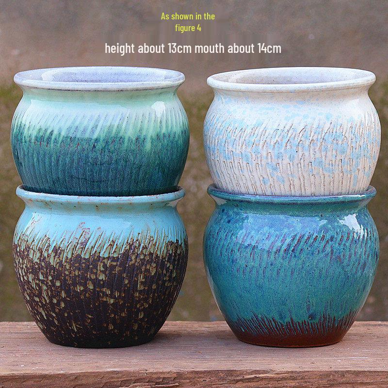 Large Coarse Ceramic Zisha Pot for Succulents and Greenery