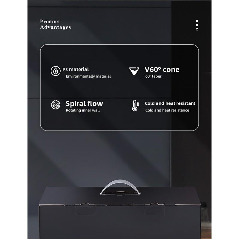 Фильтр-чашка, Фильтр-бумага V60 для кофе, Воронка для пуровера, Фильтрующий экран из смолы, Сетка, Портативный для улицы