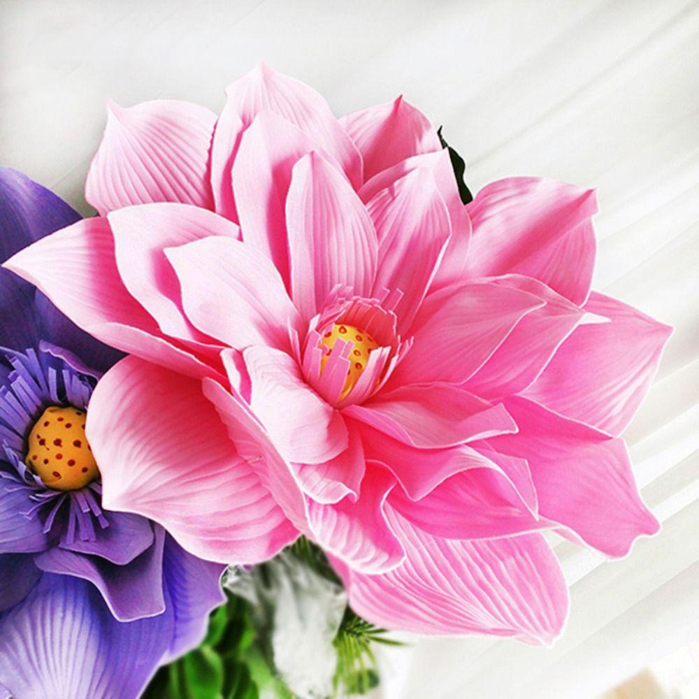 Fashion Simulation Lotus Flower Artificial Large Foam Fake Flowers New PE Giant Lotus Flower