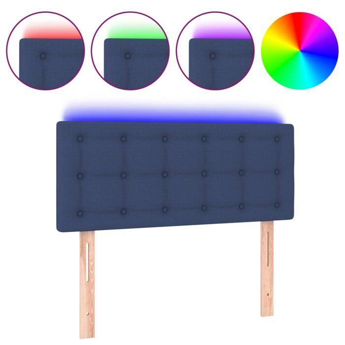 Maison Exclusive - Tête de lit à LED Bleu 100x5x78/88 cm Tissu