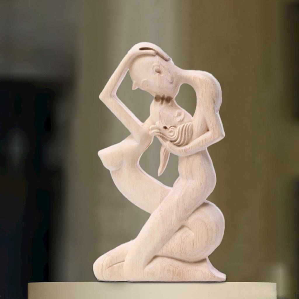 23cm Wood Kissing Couple Figurine for Loved , Couple, Husband, Wife, Girlfriend, Boyfriend, Bride,
