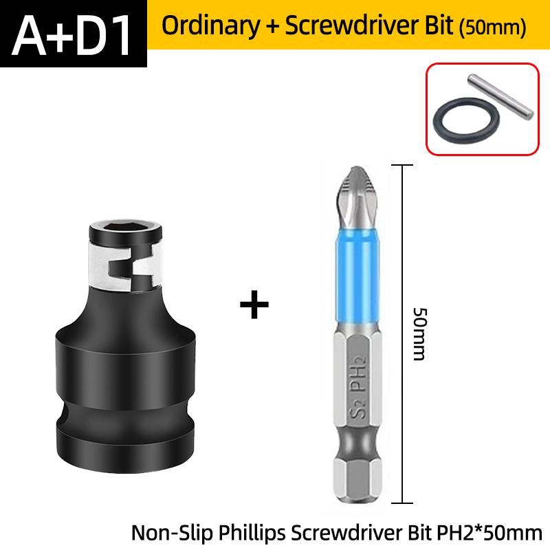 Биты для отвертки Phillips PH2 с крестообразным шлицем, магнитный ручной инструмент 50/100/150 мм, адаптер-конвертер для квадратного ключа 1/2” на шестигранный ключ 1/4”