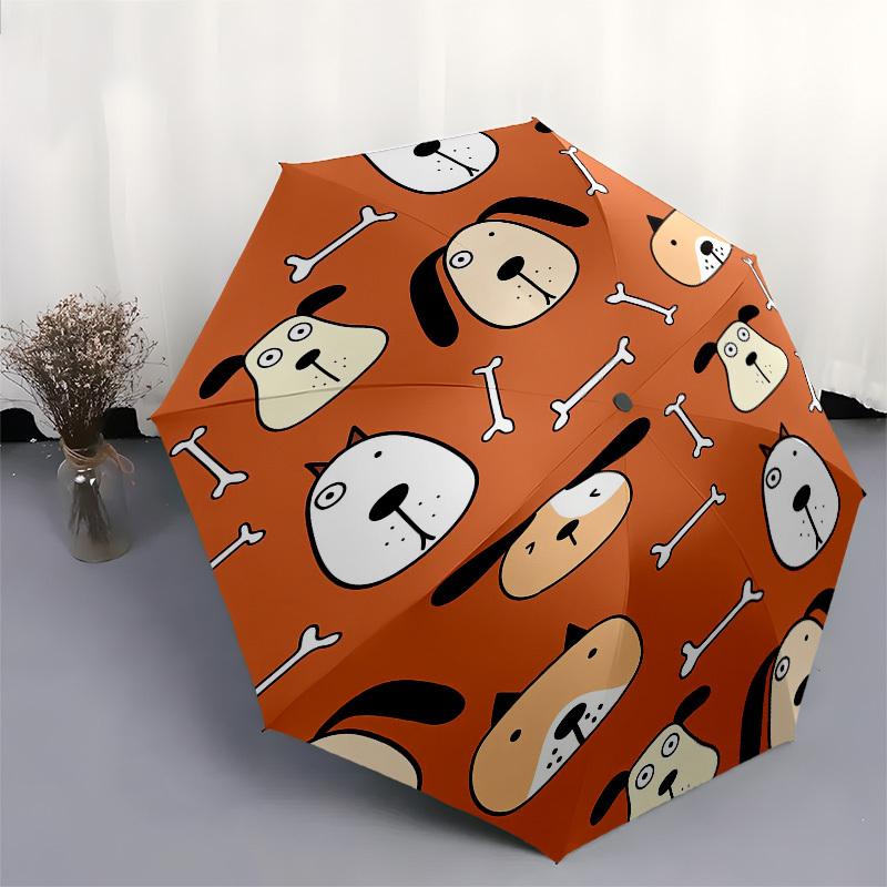 1pc Dogs and Bones Pattern Umbrella with Plastic Handle,Suitable for All Seasons Home Travel Outdoor UmbrellaPT278