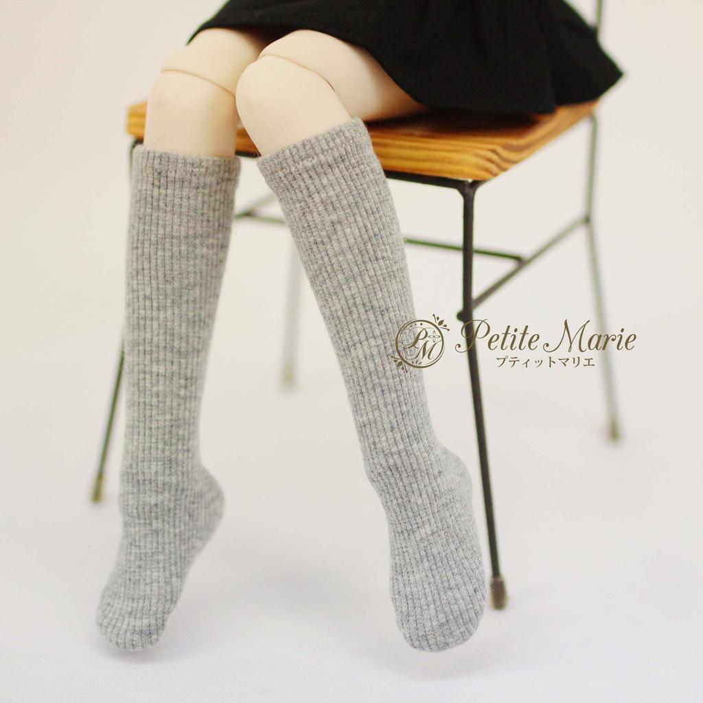 Petite Marie Scale Compatible Plain Bear Teleco Light Casual 40cm BJD Doll Clothes 1/3 MDD/MSD Socks, 3-Piece Set, Knee-High Socks, Over-the-Knee