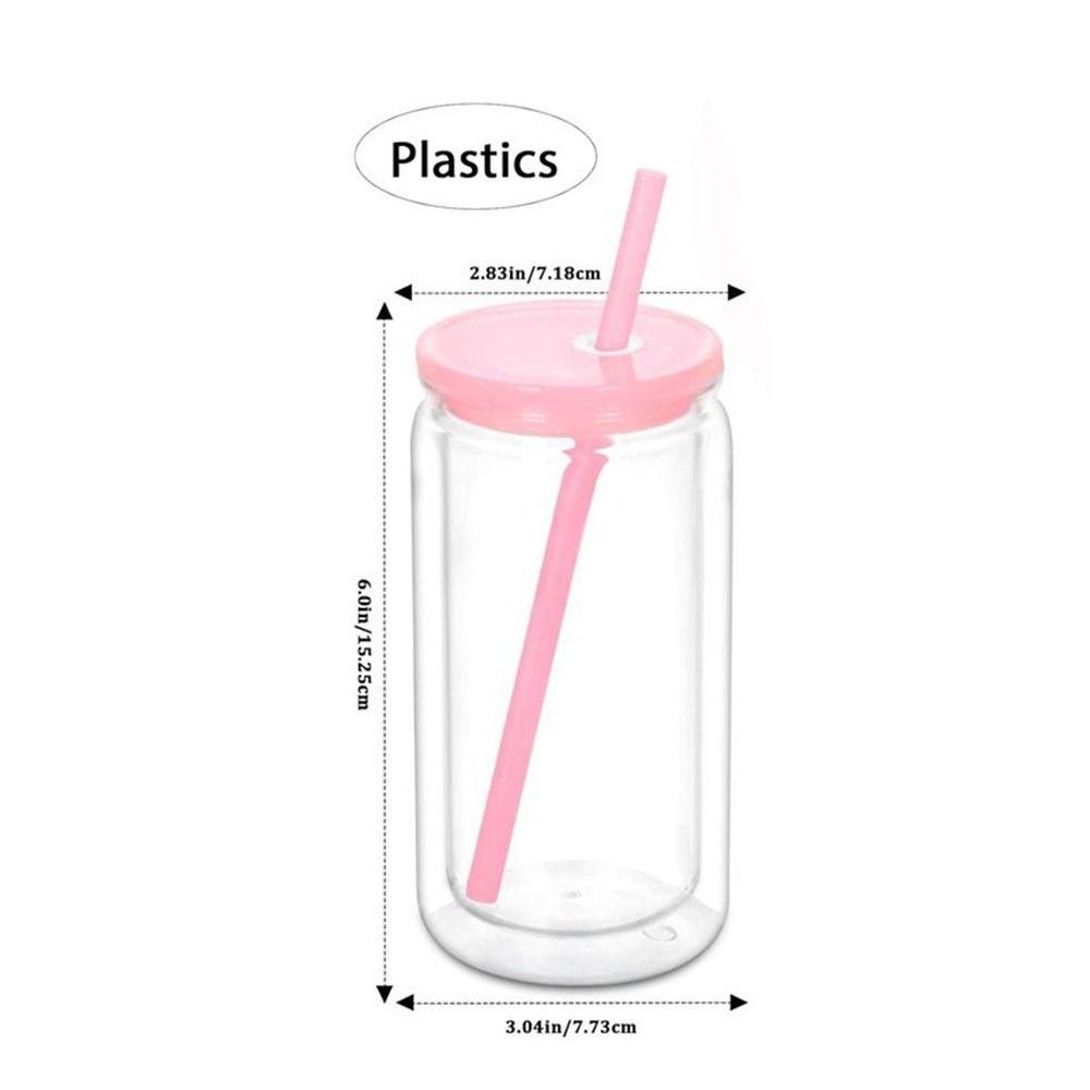 Creative 16oz Capacity Mason Jar Cups Break-Resistant Reusable Water Bottles Double Layers Snow Globe Tumbler Holiday Gifts