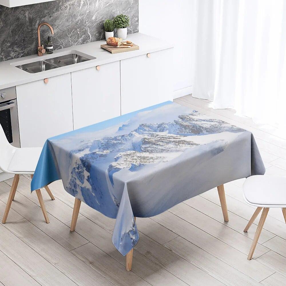 Скатерть с природными пейзажами, противообрастающая Водонепроницаемая прямоугольная кухонная обеденный стол, украшение для дома