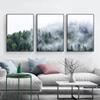 Nature Fog Forest Landscape Canvas Paintings Nordic Scenery Posters and Prints Wall Art Pictures For Living Room Decor HD0053