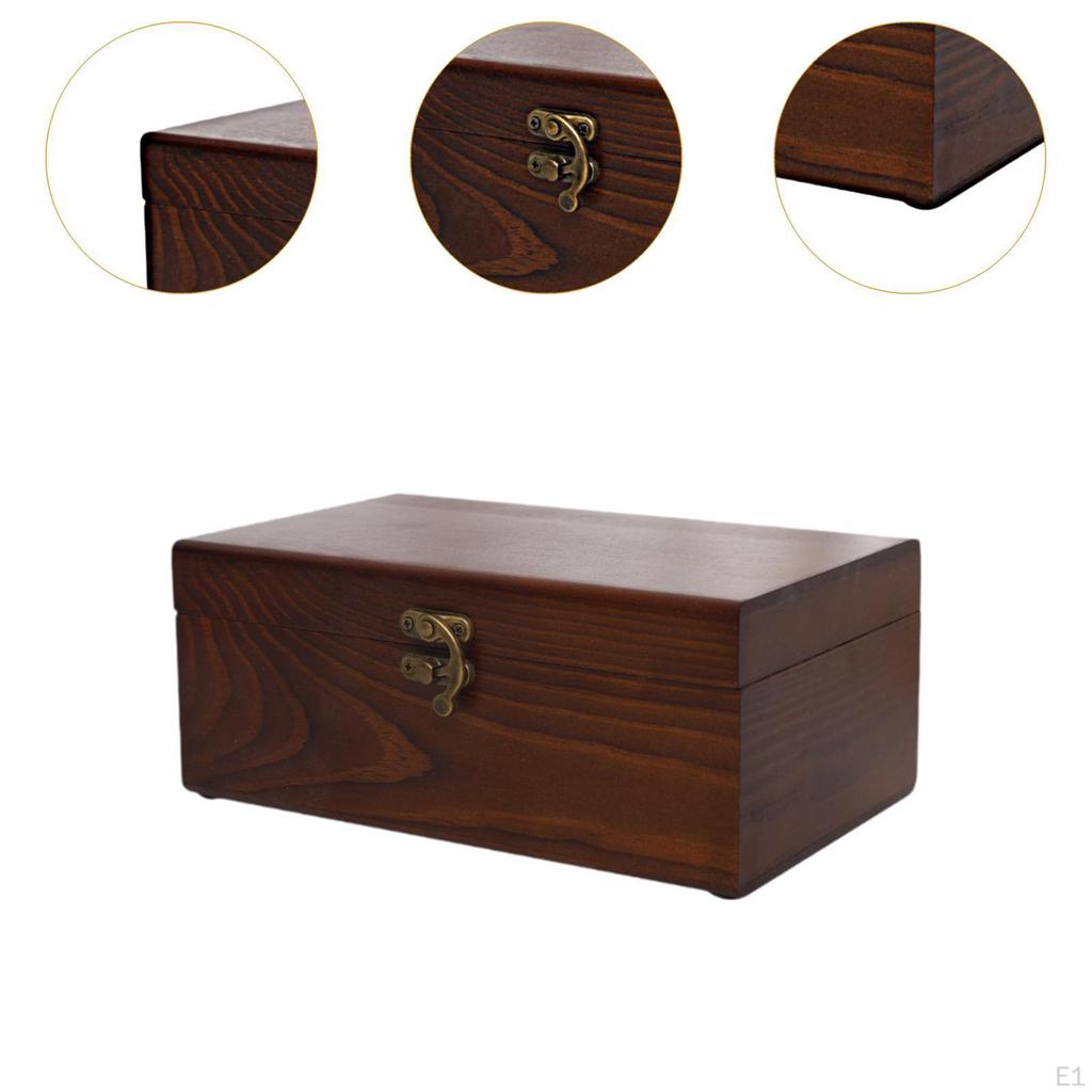 Wooden Sewing Box Accessories Holder Keepsake Empty with Lid Beginners Supplies