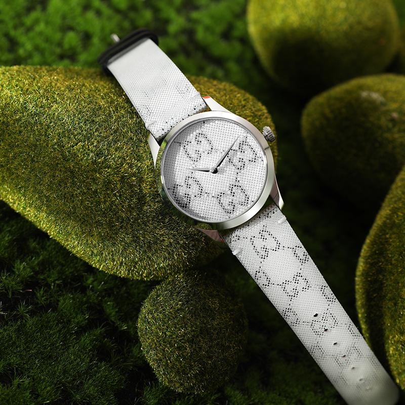 Gucci G-Timeless Series Watch Quartz Movement Stainless Steel PC Plastic Strap Silver Dial Unisex watches YA1264058