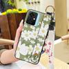 Silicone Flower Phone Case For Blackview Oscal C70 Kickstand Waterproof Dirt-resistant Shockproof Wrist Strap Durable