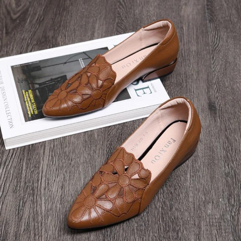 Fashion Mid Heel Casual Shoes for Women Heels Wedding Hollow Out Black Square Heel Formal Shoes Work Lady Fall Zapatilla Mujer 2025