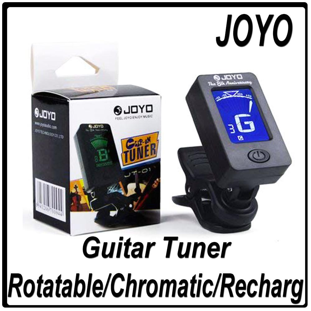 JOYO Гитарный тюнер JT-01 360-градусный поворотный перезаряжаемый цифровой ЖК-экран Клипсовый тюнер для гитары, баса, скрипки, укулеле Запчасти