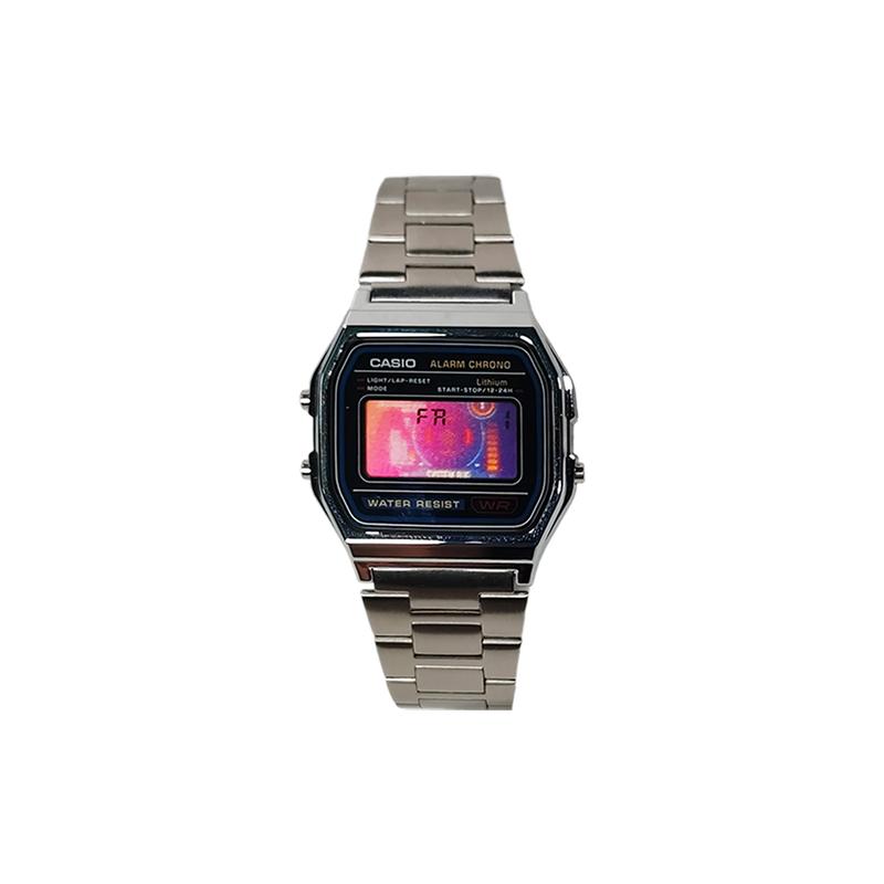 Casio Индивидуальные часы модифицированная серия классические ретро маленькие квадратные часы тренд жизнь водонепроницаемые кварцевые стальные A158WA-1(Watch5-GaiZhuang-ChongJiShaoWei)