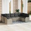 9-piece Garden Sofa Set with Light Grey Cushions In Poly Rattan 3354531