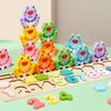 Montessori Wooden Shape Fishing Game Toys Stacking Building Block Math Counting Number Jigsaw Educational Wooden Puzzle Board