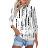 Женский модный повседневный топ на пуговицах с рукавом 3/4 и геометрическим принтом с лацканами