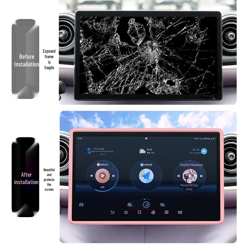 Silicone Cover for Geely Galaxy L7 - Screen Protector & Anti-Collision Navigation Frame