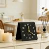 Minimalist Silent Non Ticking Analog Desk Clock, Acrylic Black for Bedroom Nightstand Mantel