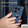 Чехол-книжка из кожи Lux для OPPO FindX9Pro/FindX8S с ремешком на запястье и подставкой