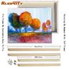 DIY Frame Tree Scenery Picture DIY Painting By Numbers Kits Modern Wall Art Landscape Handpainted Oil Painting For Living Room Art