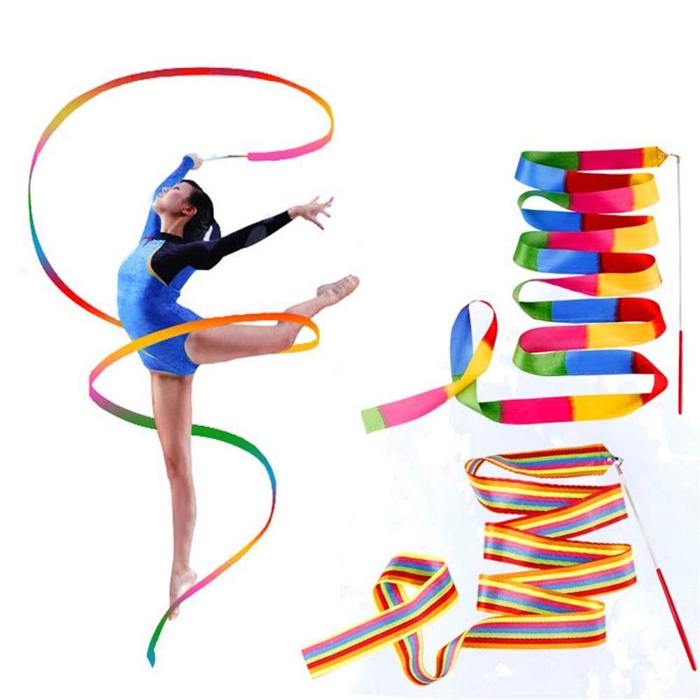 Child Gymnastic Ballet Professional Art Props Dance Stick 4M Gymnastics Ribbons Ballet Streamer