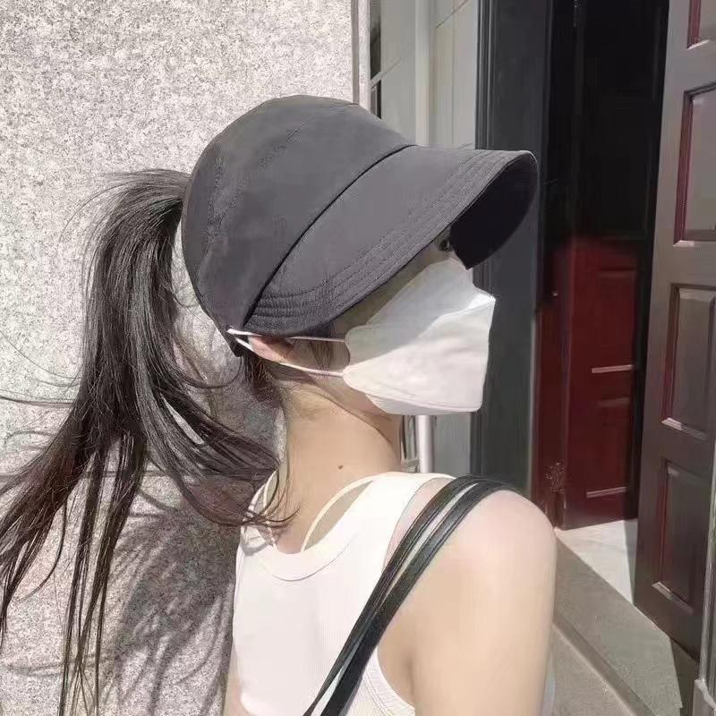 Летняя широкополая шляпа от солнца для женщин, складная регулируемая пляжная шляпа-ведро для отдыха на открытом воздухе, козырьки для защиты от ультрафиолета, рыболовные шапки с хвостиком