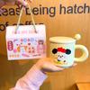Ceramic Cup with Lid and Spoon Cute Mug for Girls Home High Value Water Cup Practical Souvenir Gift
