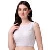 Vihu Fashion Женская Женская Хлопковая Сари с Вышивкой Чиканкари Готовое Безрукавное Блузка