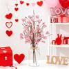 Valentines Day Decorations Red Heart Berries Picks Artificial Valentines Day Floral Cuttings for Home Office Wedding Anniversary Party Decor Gift
