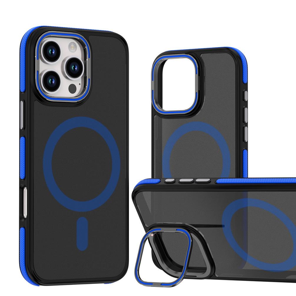 Чехол Magsafe Magnet Wireless Charging Case для iPhone 16 Pro Max 15 14 13 12 11 с металлическим держателем, жесткой защитой, подставкой для камеры, противоударным защитным чехлом