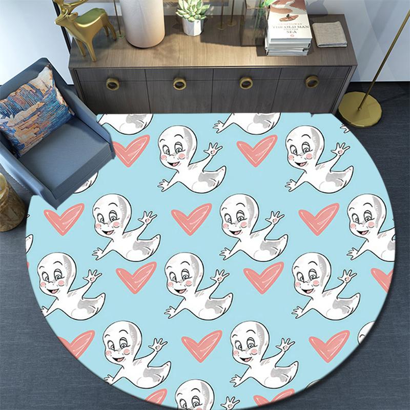 Casper,Round Area Rug,Carpet Rug for Living Room Bedroom Sofa Playroom Decor,Non-slip Floor Mat
