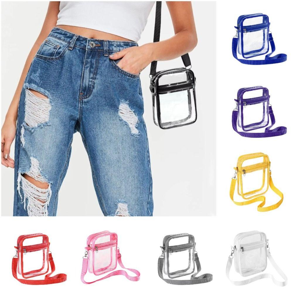 Adjustable Shoulder Strap Crossbody Bag Large Capacity Transparent Messenger Bag Travel