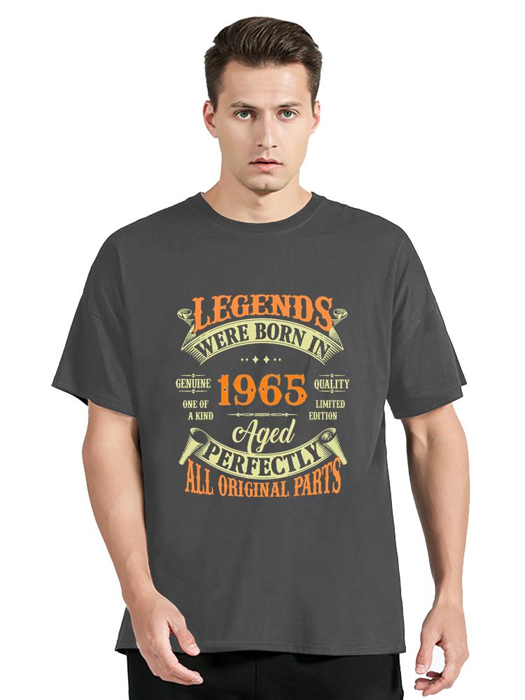 Funny Vintage Legends Born In 1965 Old T-Shirts Cotton T-Shirt Men's Clothing Cotton Tshirt Unisex Tops Tees